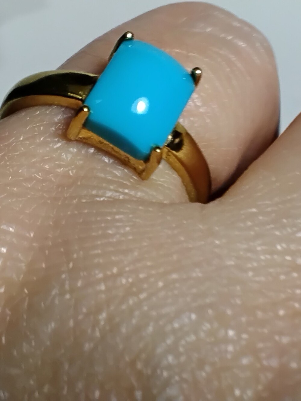 18k Over 925 Silver MCGI JTV Sleeping Beauty Turquoise Ring Sz 6-3/4 - Picture 4 of 6
